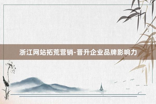 浙江网站拓荒营销-晋升企业品牌影响力