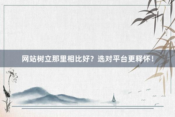 网站树立那里相比好？选对平台更释怀！